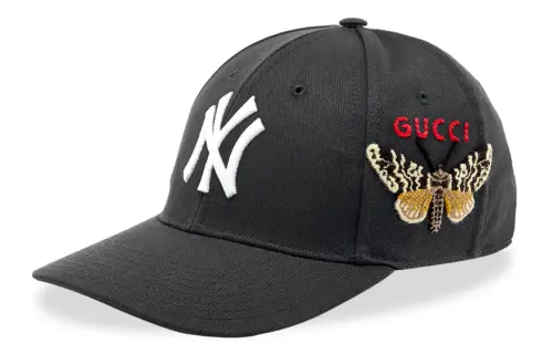 GUCCI Ny Yankees Embroidered Butterfly Baseball Cap