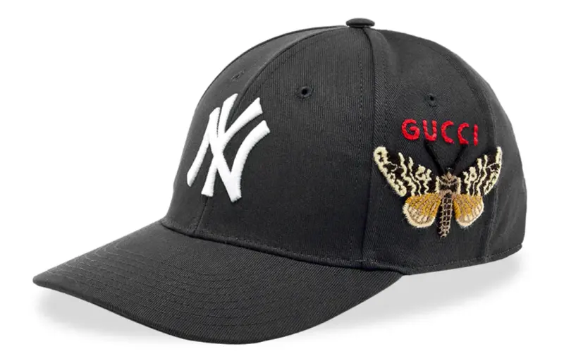 GUCCI Ny Yankees Embroidered Butterfly Baseball Cap