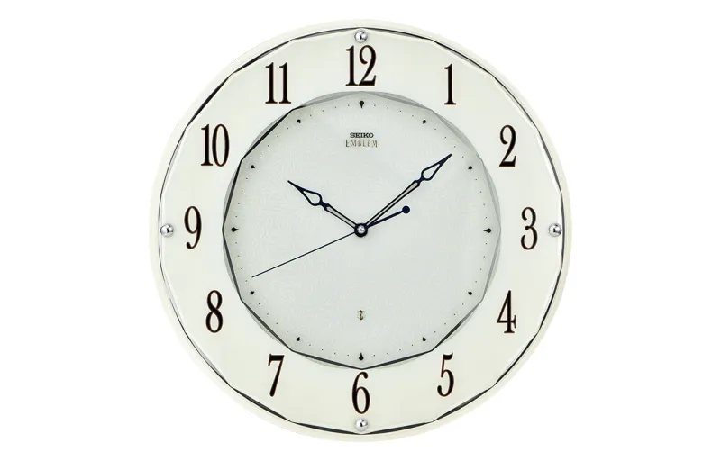 Japanese Seiko clock 13-inch silent high-end EMBLEM solid wood office living room quartz wall clock AHS524W