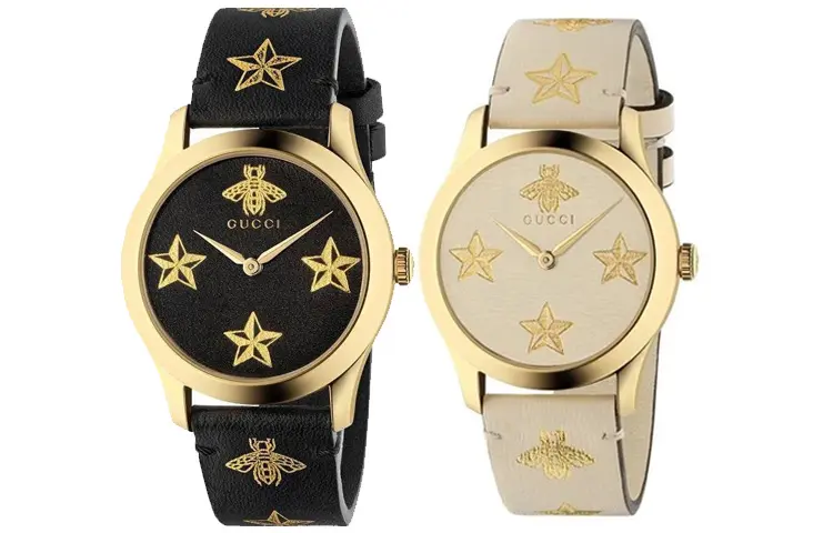 GUCCI G Timeless Collection Wrist Watches Quartz Movement Leather Strap Black Dial Unisex