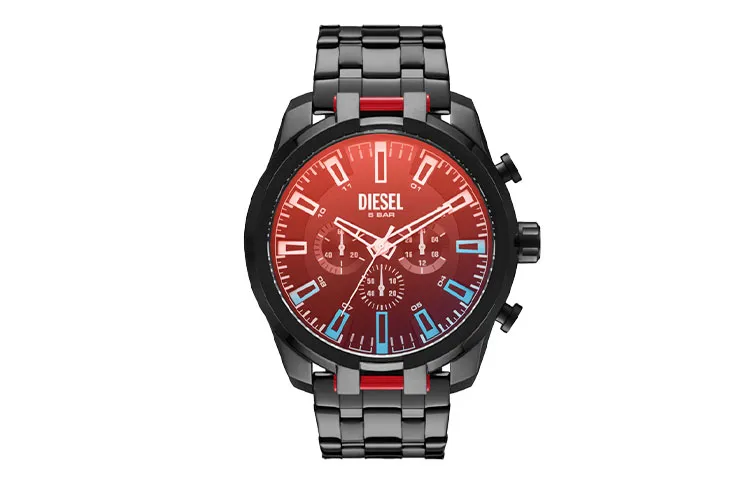 DIESEL Wrist Watches Quartz Movement Stainless Steel Strap Black Dial Men's Watches