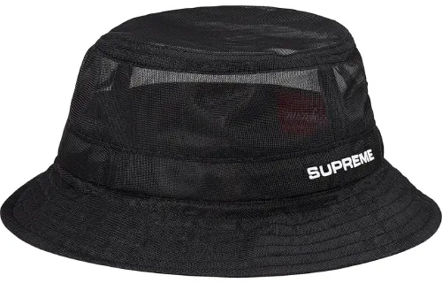 Supreme 2020 Spring Summer Collection Polyethylene Bucket Hats Unisex Black/Gray/Orange Red/Leopard Print