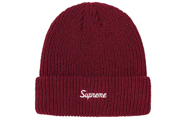 Шапка Supreme FW20 Week 18 Loose Gauge Beanie - (бордовая) — фото 2
