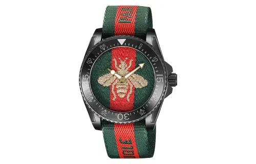 GUCCI Dive Collection Wrist Watches Quartz Movement Nylon Strap Green Dial Men's Watches
