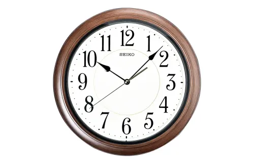 SEIKO Seiko Japanese Seiko Chinese-style living room bedroom office clock brown wood grain luminous retro silent wall clock quartz movement wall clock men and women same style white QXA616B
