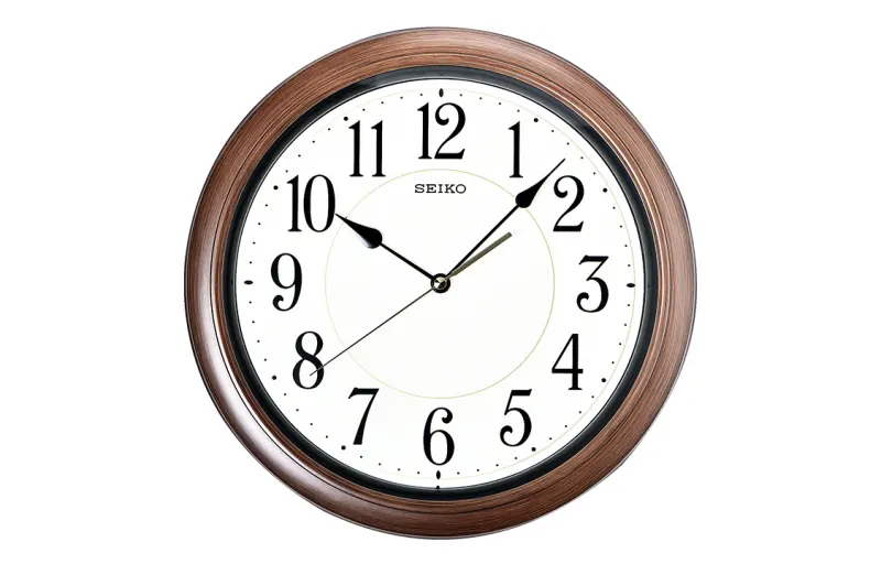 SEIKO Seiko Japanese Seiko Chinese-style living room bedroom office clock brown wood grain luminous retro silent wall clock quartz movement wall clock men and women same style white QXA616B