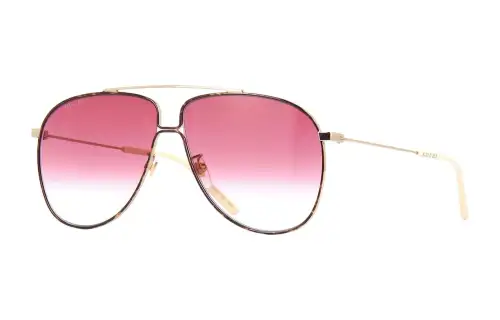 GUCCI Metal Aviator Sunglasses Women's Gold