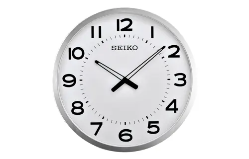 SEIKO Seiko Fashion Creative Simple European Living Room Clock Company Corporate Office Quartz Movement Plastic Wall Clock Men and Women Same Style White