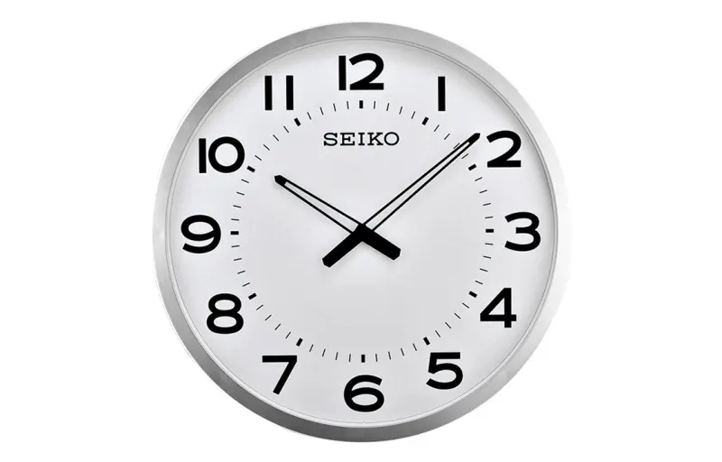 SEIKO Seiko Fashion Creative Simple European Living Room Clock Company Corporate Office Quartz Movement Plastic Wall Clock Men and Women Same Style White