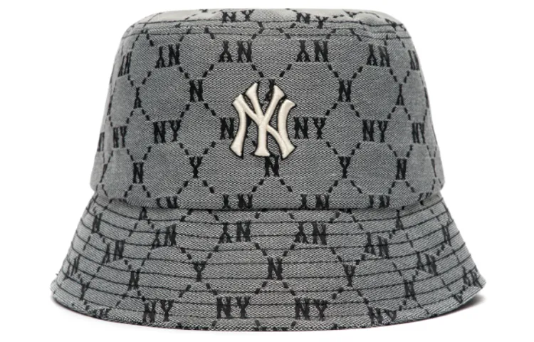 MLB New York Yankees Polyester Bucket Hats Unisex Silver Gray