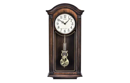 SEIKO Seiko solid wood clock high-end European style living room office hourly music timekeeping quartz movement wooden wall clock men and women same style white QXH066B