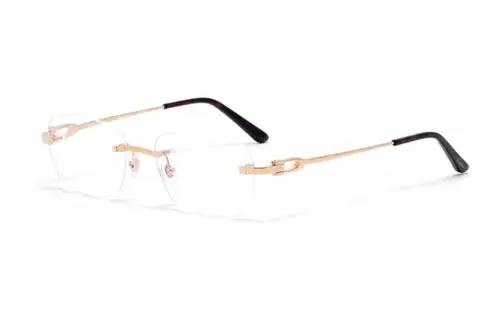 Cartier Rectangle Frame Rimless Glasses