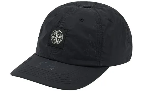 Supreme x STONE ISLAND Nylon Baseball Caps Unisex Black/Jasper/Orange Red