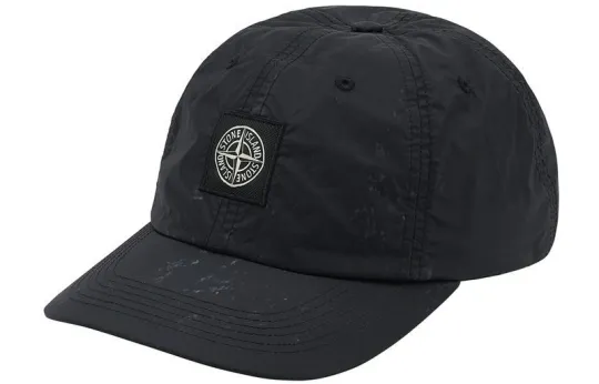 Supreme x STONE ISLAND Nylon Baseball Caps Unisex Black/Jasper/Orange Red