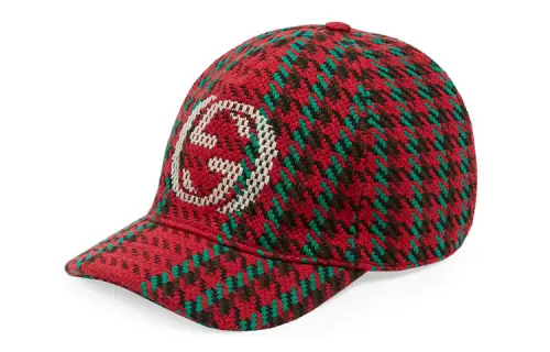 GUCCI Wool Checkered Houndstooth Cap