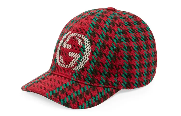 GUCCI Wool Checkered Houndstooth Cap