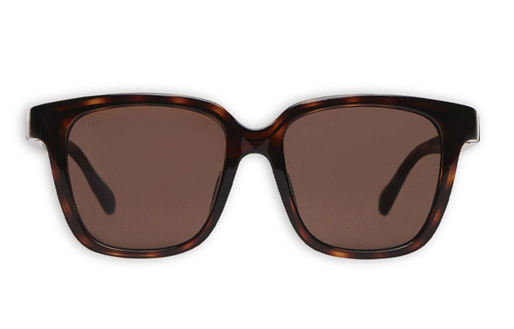 Очки Balenciaga Side D-Frame Sunglasses (темно-деревянные)
