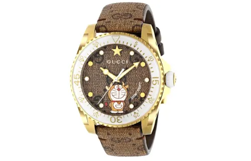 GUCCI Dive Collection A X Gucci Wrist Watches Quartz Movement Canvas Strap Coffee Watch Dial Unisex 100m Waterproof