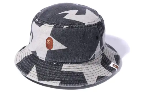 Bape Sta Pattern Denim Bucket Hat
