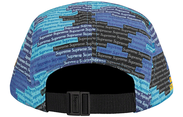 Головной убор Supreme SS21 WEEK 13 Military Camp Cap (черно-зелено-камуфляжный) — фото 6