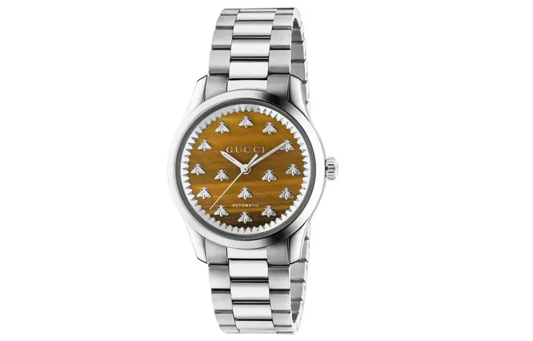 GUCCI G Timeless Collection Wrist Watches Automatic Mechanical Movement Stainless Steel Watchband Gold Dial