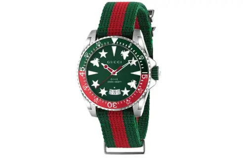 GUCCI Dive Collection Wrist Watches Quartz Movement Green Dial Women's Watch