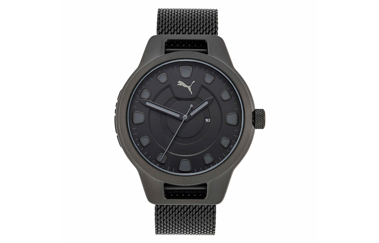 PUMA Reset Series PUMA Wrist Watches Quartz Movement Stainless Steel Strap 43mm Black Dial Men's Watches P5007 GREY
