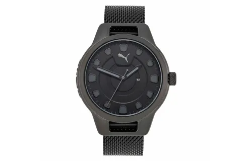 PUMA Reset Series PUMA Wrist Watches Quartz Movement Stainless Steel Strap 43mm Black Dial Men's Watches P5007 GREY