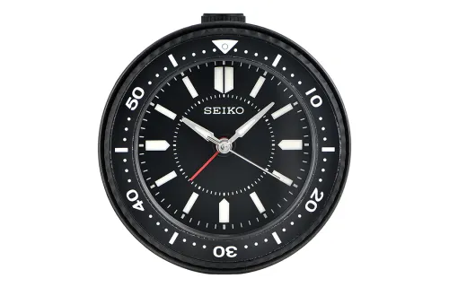 Japan Seiko round simple silent sweep second snooze luminous small alarm clock QHE184K