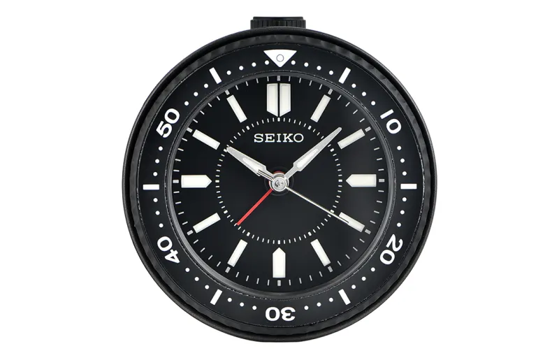 Japan Seiko round simple silent sweep second snooze luminous small alarm clock QHE184K