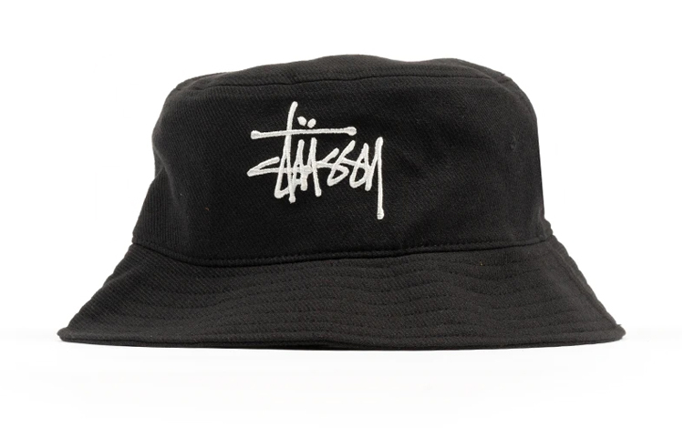 Панама Stussy BIG Logo TWILL BUCKET HATLogo (черная) — фото 2