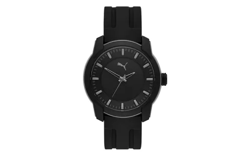 PUMA Wrist Watches Quartz Movement Rubber Band Strap 45mm Black Dial Men's Watches P6018