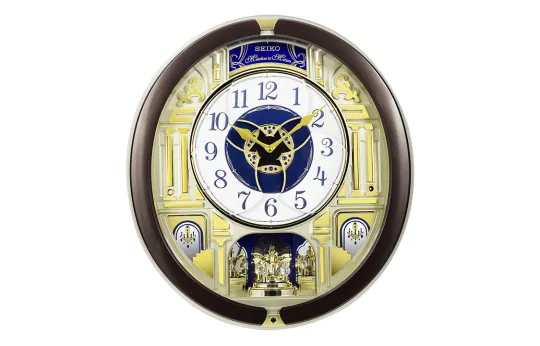 SEIKO Quartz Movement Plastic Wall Clock Unisex Gold QXM356B