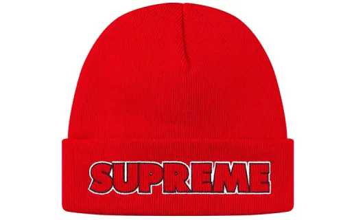 Supreme Acrylic Beanies Unisex Red