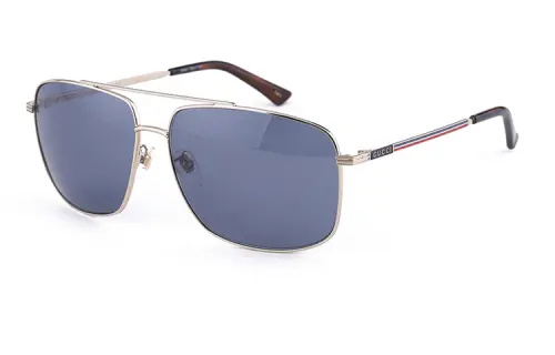GUCCI Gold Frame Square Sunglasses Blue