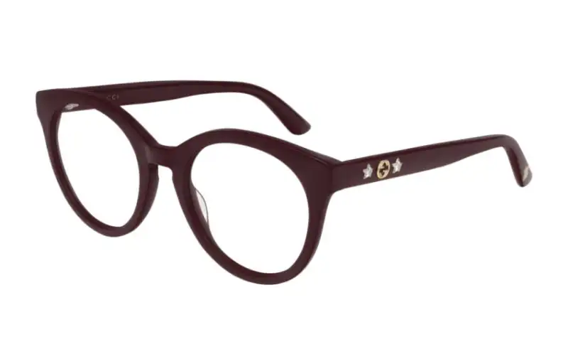 GUCCI Non Prescription Glass Oval Eyeglass Frames Unisex