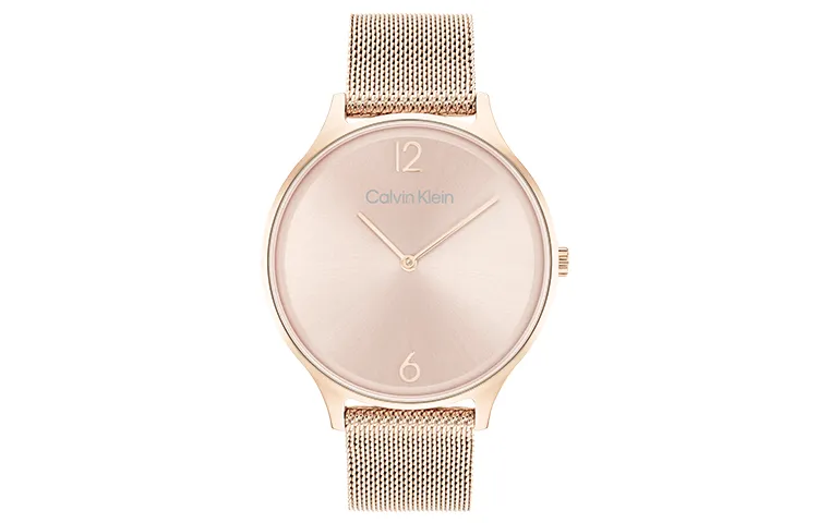 CALVIN KLEIN Wrist Watches Quartz Movement Stainless Steel Watchband 36mm Rose Gold Watch Dial Women's Watch