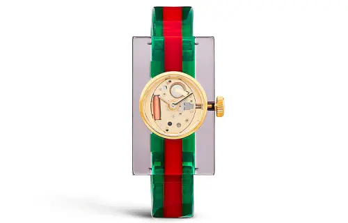 GUCCI Wrist Watches Quartz Movement Acrylic Strap White Dial Women's Watch