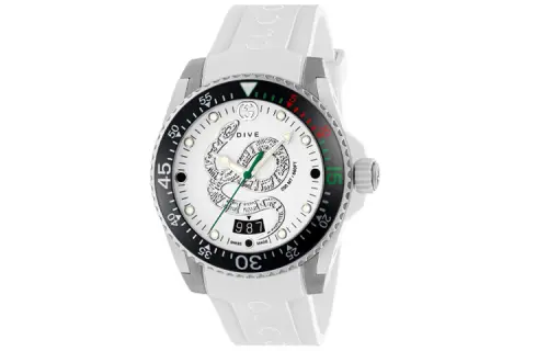 GUCCI Dive Collection Wrist Watches Quartz Movement Rubber Strap White Dial Men's Watches