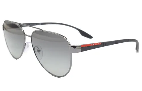 PRADA Alloy Aviator Sunglasses Men's Silver Gray