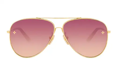 LOUIS VUITTON Pilote Alloy Frame Aviator Sunglass Women's Gradient Pink