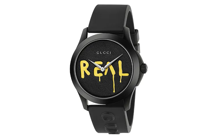 GUCCI G Timeless Collection Wrist Watches Quartz Movement Rubber Strap Black Dial Unisex