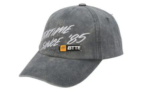Li Ning Back To The Future Co Branded Collection Baseball Caps Unisex Washed Gray