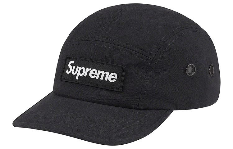Головной убор Supreme SS21 WEEK 13 Military Camp Cap (черно-зелено-камуфляжный) — фото 7