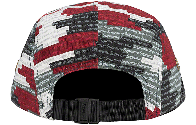 Головной убор Supreme SS21 WEEK 13 Military Camp Cap (черно-зелено-камуфляжный) — фото 18
