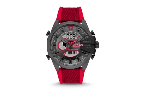 DIESEL MEGA CHIEF Collection Armor Series Wrist Watches Quartz Movement Silicone Strap Black Dial Men's Watches DZ4551