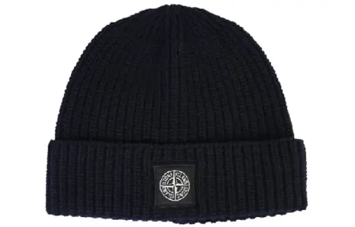 Stone Island logo-motif ribbed beanie