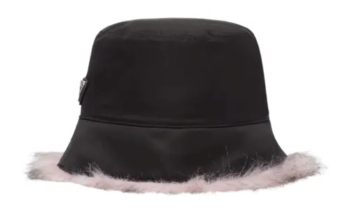 Prada Re-Nylon faux-fur trim bucket hat