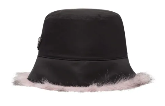 Prada Re-Nylon faux-fur trim bucket hat