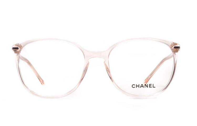 CHANEL Plate Frame Oval Eyeglass Frames Unisex